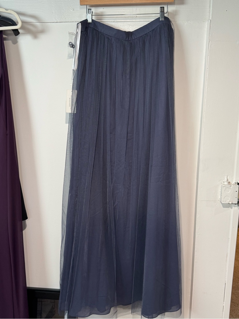 Elegant Periwinkle Tulle Maxi Skirt - Women's